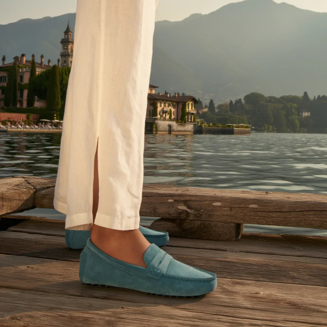 Suede Studded Loafers Image